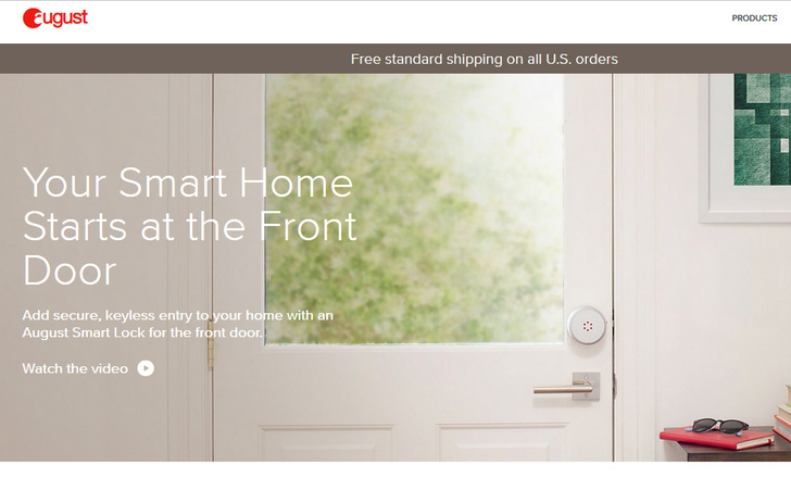 Die Homepage des amerikanischen Herstellers August. - © Screenshot
