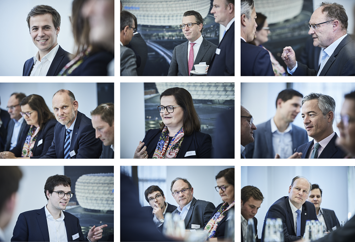 Mit den Marktführern aus den jeweiligen Segmenten waren Unternehmen mit insgesamt über 30.000 Mitarbeitern weltweit und einem kumulierten Umsatz von 2,2 Mrd. Euro vertreten. Moderiert wurde die Diskussion von den Gastgebern Dr. Sebastian Theopold, MSG-Gründer und Dr. Constantin Greiner, Leiter Geschäftsbereich Bau bei MSG.