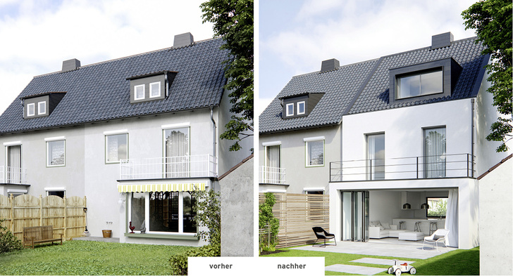 



Die Glas-Faltwand modernisiert den Charakter der Bestandsarchitektur. 
