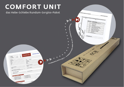 



Mit Hilfe der Comfort Unit des Portal HS können Verarbeiter Eco Pass als wirtschaftliche Gesamtlösung in Form von auftragsbezogenen Komplettpaketen beziehen.
