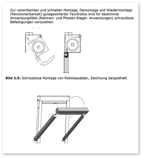 Die exemplarischen Darstellungen in den Güterichtlinien entsprechen eins zu eins den originalen Herstellerzeichnungen von Glasgard.