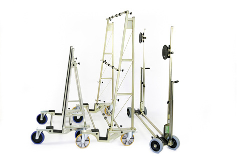 



transportsolution bietet für Glas- und Fensterbauer ein umfassendes Programm an Geräten zum Transportieren von schweren Lasten in der Werkstatt und auf der Baustelle an.
