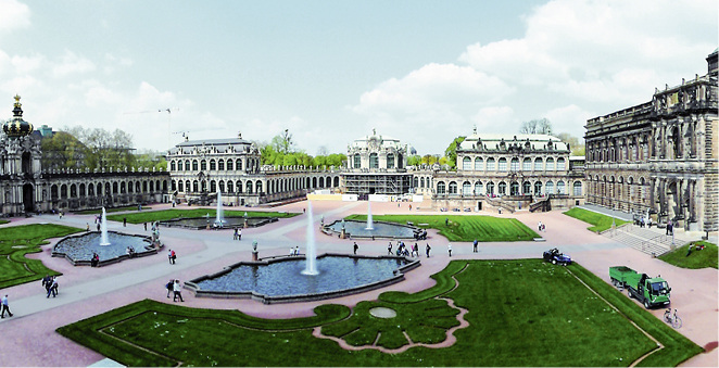 
 Der Dresdner Zwinger ist eines der bekanntesten Barockbauwerke Deutschlands 



