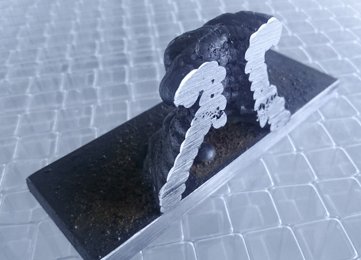 Schnitt durch additiv hergestelltes Stahlbauteil, Chris Borg, TU Darmstadt