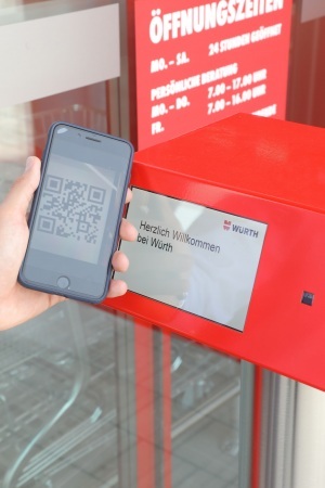 Der neue Würth Shop ist jetzt rund um die Uhr offen. Eintritt und bezahlen erfolgt über Codes und Sanner.