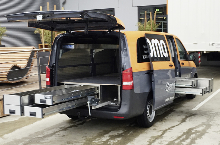 
Das Aluca Schubladensystem dimension2 erleichtert die Arbeit von Monteuren.



