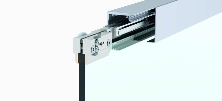 Das Herzstück von MasterTrack FT sind die ausgefeilten Laufwagen und die patentierten Vollmetalldämpfer, die zusammen eine Einheit bilden.