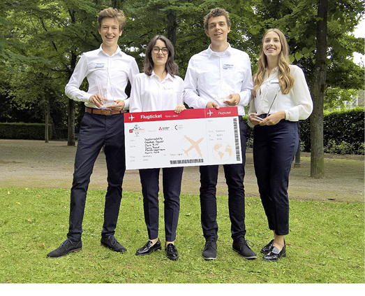 <p>
changes.Award 2018: Das Sieger-Team „Sustainability Creation Squad“ vom Kopernikus-Gymnasium in Ratingen. V.l.n.r.: Morris Haid, Clara Pirkl, Florian Legermann und Romy Probst.
</p>

<p>
</p> - © Foto: Duotherm

