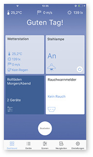 



Über das Dashboard erkennt der Bewohner durch Warnmeldungen sofort, wenn etwas nicht in Ordnung ist.
