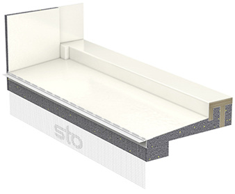 



Der Dämmkeil StoPrefa E 250 mit integriertem Fensterstock sorgt für eine durchgehende Dämmung und eine wasserdichte zweite Dichtebene. Das Fenster wird bei dieser Variante erst im Nachgang eingebaut.
