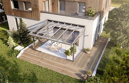 



Ein Terrassenschutz besteht meist aus einem Dach und Wänden, die das Wohlfühlambiente weiter ergänzen, indem sie den Wind abhalten.
