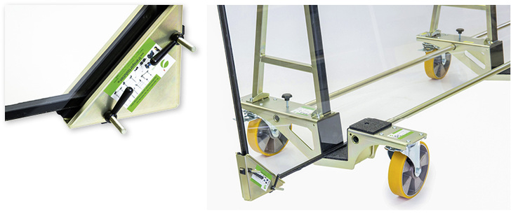 



Der Kantenschutz in Kombination mit (zerlegbaren) Transportgeräten sorgt dafür, dass die Scheiben sicher ihren Bestimmungsort erreichen.
