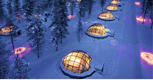 
Diese gläsernen Iglus werden ausschließlich mit im Glas integrierten Heizsystemen beheizt.



