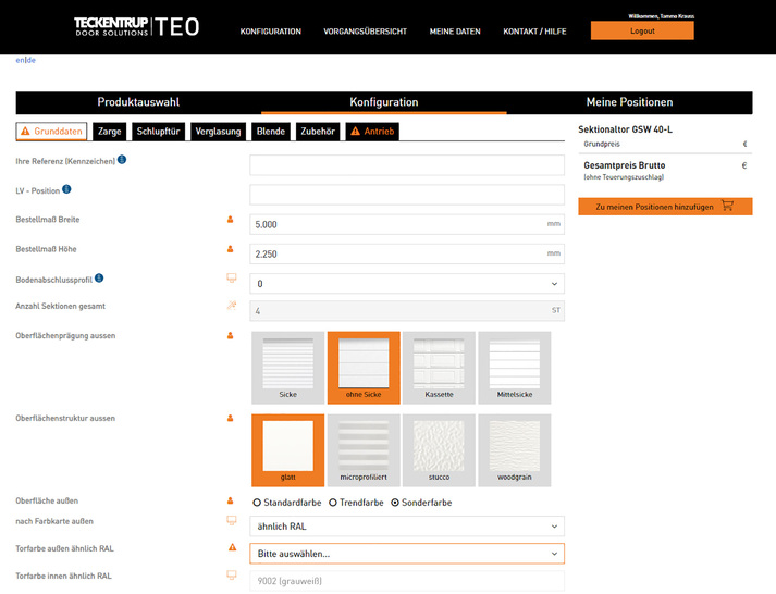 Mit dem Planungstool “TEO“ lassen sich Türen sicher und vor allem auch schnell konfigurieren,