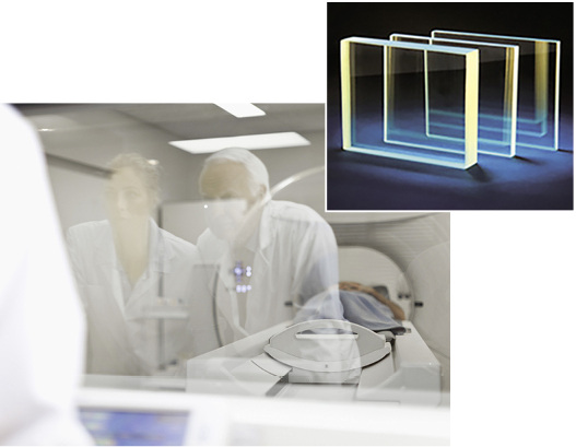<p>
</p>

<p>
Das neue, hochtransparente Strahlenschutzglas Corning MED-X schützt gegen Röntgenstrahlen im Bereich von 80 kV bis 300 kV. 
</p> - © Foto: Pilkington AG

