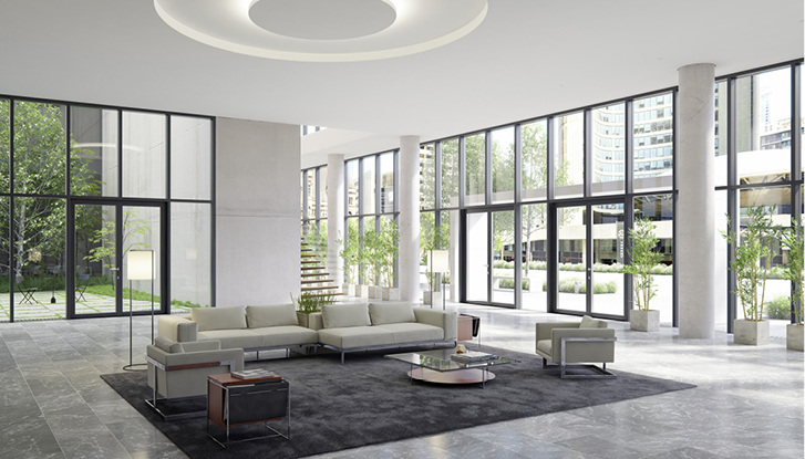 



forster omnia: Wärmegedämmte Türen im Eingangsbereich mit zusätzlichem Brandschutz zum Innenhof 
