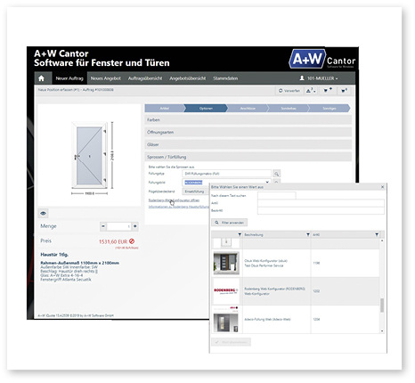 <p>
</p>

<p>
Eine Türfüllung wird benötigt: Der A+W iQuote-Benutzer wählt mit einem Mausklick den online-Konfigurator des Zulieferers aus.
</p> - © Foto: A+W

