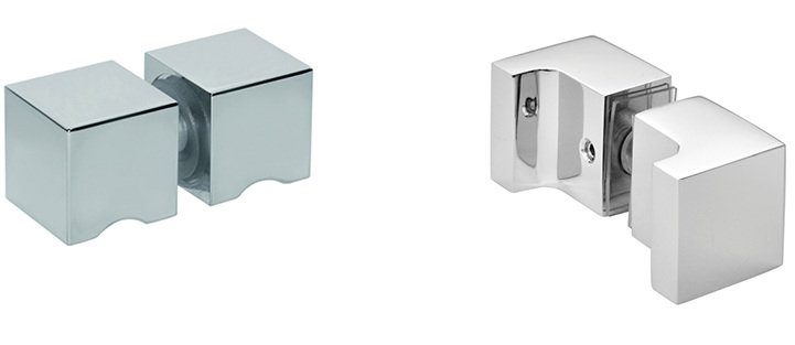 



Neu im Angebot für gläserne Bad- und Duschausstattungen sind zwei eckige Duschtürknöpfe von C.R. Laurence.
