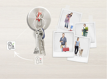 



Der Kaba Zylinder mit SAT-Funktion erlaubt vorübergehenden Zutritt, z.B. für Putzfrau oder Handwerker. 
