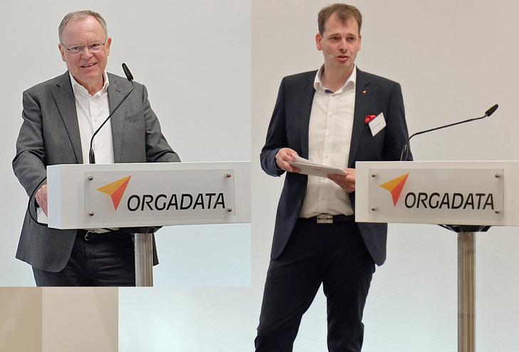 Bildcollage: links: Stephan Weil, rechts Vorstandsvorsitzender: Bernd Hillbrands - © Matthias Fischer / GLASWELT
