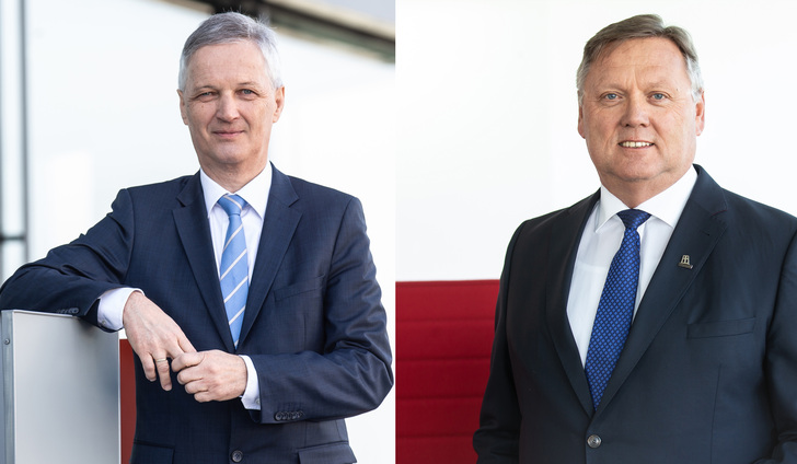 Das neu Geschäftsführer-Duo: Helmuth Berger (r.) ist nun alleiniger operativer Internorm-Geschäftsführer. Dr. Heinz Scharl, zugleich IFN-Vorstandsmitglied, übernimmt die strategische Geschäftsführung.