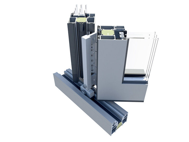 



Ausgereifte Technik für gute Wärmedämmeigenschaften: die neue Faltwand der Serie F76 von TS Aluminium. Die Abbildung zeigt die Version F76i, bei der die Profile zusätzlich mit PU-Schaum gefüllt sind.
