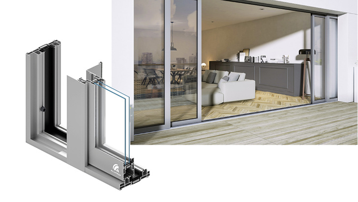 



Das System ermöglicht die Herstellung von Schiebetüren, die vollständig in das Mauerwerk oder in Fassaden eingelassen werden können.



Technische Parameter des Systems: Luftdurchlässigkeit: Klasse 3, Wasserdichtigkeit: Klasse 6A, Windlast: Klasse C3, Wärmedämmung: Uf von 1,9 W/(m2K).
