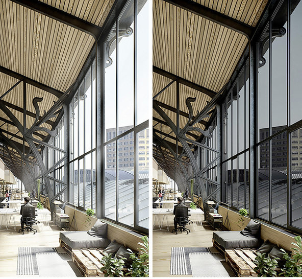 <p>
</p>

<p>
In den Gebäuden des früheren Gare Maritime in Brüssel wurden dimmbare Halio-Gläser für Sonnenschutz und Energieeinsparung eingesetzt, sie bieten vor allem aber mehr Komfort. 
</p> - © Foto: Halio International, Gare Maritime, Extensa

