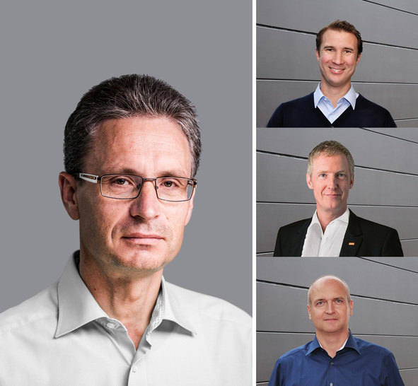 Auf Roland Uffinger (li.) folgen Friedemann Auer, Heiner Basener und Markus Reiter (v.o.n.u.)