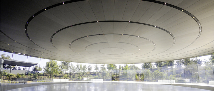 <p>
</p>

<p>
Dieser Pavillon bei Apple in Cubertino (USA) trägt das größte Kohlefaserdach der Welt, Durchmesser 47 m.
</p> - © Foto: Eckersley O’Callaghan

