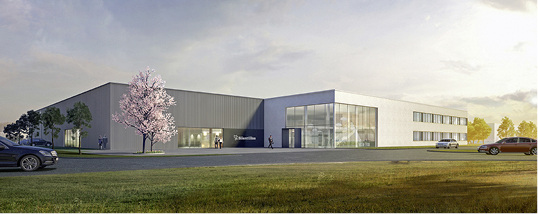 



Insgesamt 11 500 m
2
 umfasst das neue Grundstück von Silent Gliss – 15 % mehr Fläche als in Weil am Rhein. Bisher werden erst 7000 m
2
 davon beansprucht.
