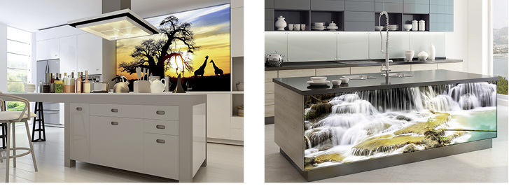 



Individuelles Küchendesign fängt bei der Gestaltung der (Glas-)Wände an. Hochwertig bedruckte und hinterleuchtete Gläser liefert hierfür Glasprinter.
