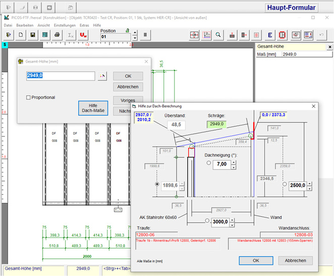 



Picos-FTF, Assistent Berechnung Terrassendach
