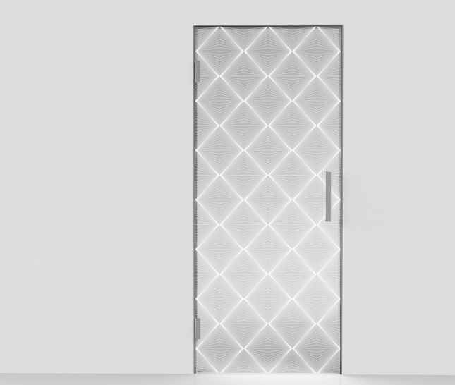 Nichts ist zu sehen — nichts stört: Diese Zarge integriert flächenbündig Türen aus klarem oder bedrucktem Glas. Und das ohne störende Fuge. - © Michael Schmidt, code2design / Sprinz

