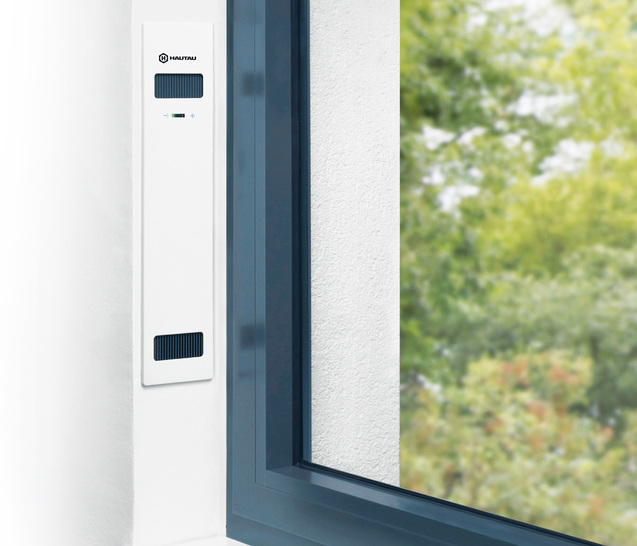 Der Hautau Ventra sorgt für frische Luft und ist verdeckt in der Fensterleibung versteckt.