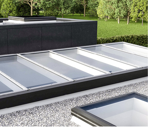 Der zertifizierte Feuerwiderstand F30 belegt, dass durch das Lamilux Glasdach Fire Resistance F30/REI30 bei einem Brand mindestens 30 Minuten lang weder Feuer noch Rauch aus dem Element treten.