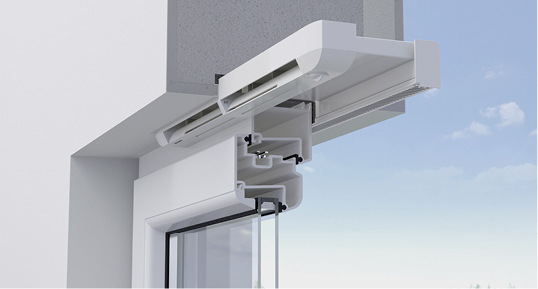 
Mit seiner völlig neuartigen Einbauweise nutzt der Aeromat flex HY vorhandenen Bauraum und erlaubt die dezente Integration in die Gebäudehülle.



