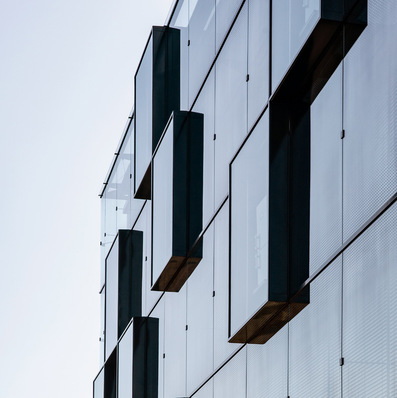 Detailansicht der Fassade.