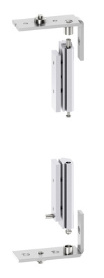 Roto Aluvision konfiguriert objektspezifische Schwerlastbeschläge für flächenbündige Profile. Im Bild Ecklager und Eckband unten und oben. 