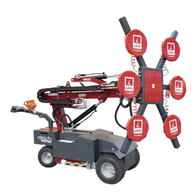 Premiere feiert in Nürnberg der GW 295 aus der Glassworker-Reihe. Er kann Lasten bis 295 kg heben, transportieren und für die Montage Millimeter genau positionieren.