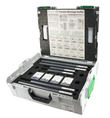 Der neue greenteQ Fenster-Montagekoffer bietet alle notwendigen Werkzeuge griffbereit zur Hand.