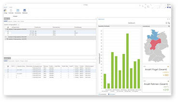 Planungsinformationen werden interaktiv in der Übersicht angezeigt.