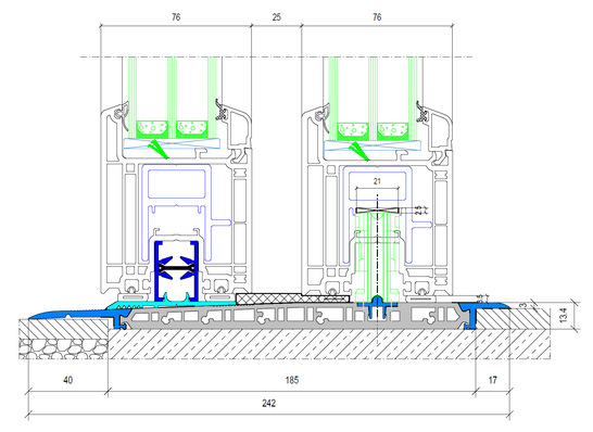 Schnittzeichnung Alumat Typ HST 20 mit Profil rubo Energie+