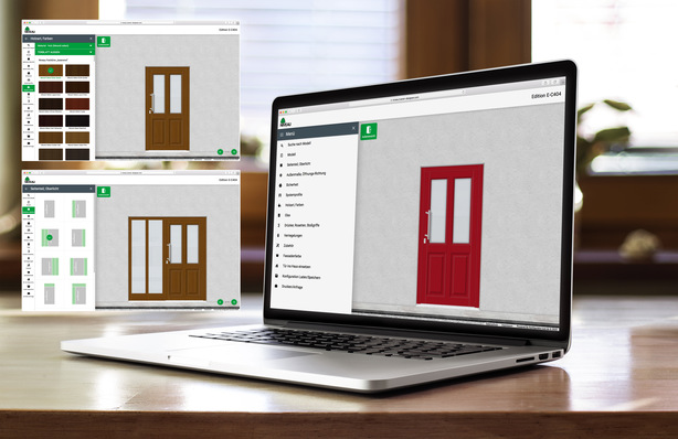 Mithilfe des neuen Konfigurators können Fachhändler und Endverbraucher Haustüren individuell auf der Webseite von Niveau zusammenstellen.