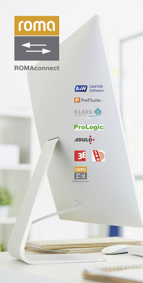 Romaconnect ist auf Wunsch in die wichtigsten Software-Systeme im Markt integrierbar.