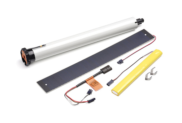 Die Bausteine für solare Lösungen hat Elero zu Bundles zusammengefasst. Man wählt zwischen verschiedenen Antriebstypen sowie Solarpanel und Akkus.