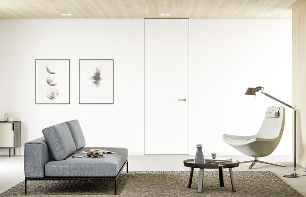 Die wandbündigen Zeroline-Türen von Küffner kommen ohne sichtbare Zarge aus.