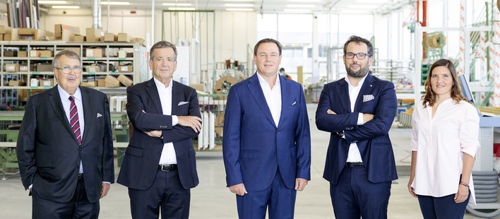 Neuer Verwaltungsrat: Finstral setzt auf Kontinuität. Der Finstral-Verwaltungsrat: Hans Oberrauch, Luis Oberrauch, Joachim Oberrauch, Florian Oberrauch und Verena Oberrauch.