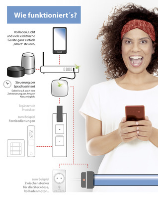 Eine einheitliche Bedienung und Automation gemeinsam mit anderen Alexa- oder Google Assistant-fähigen Geräten ist ohne Probleme möglich .