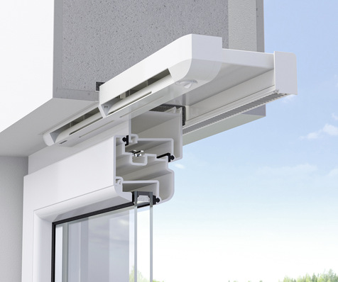 Der Aeromat flex HY sorgt für die bedarfsgerechte Frischluft­zufuhr – ganz ohne Eingriff in die Funktionalität von Fenstern und Hebe-Schiebe-Türen.